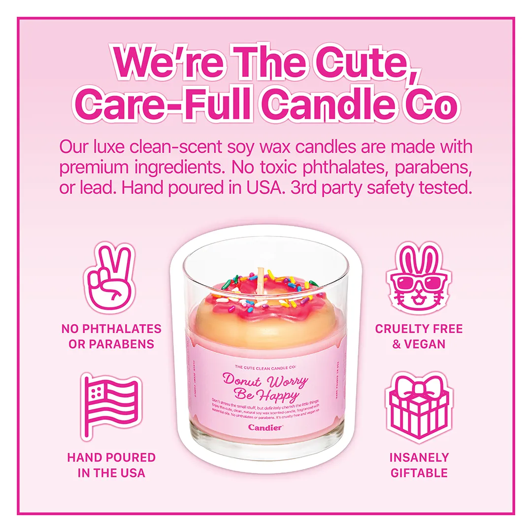 DONUT WORRY BE HAPPY CANDLE