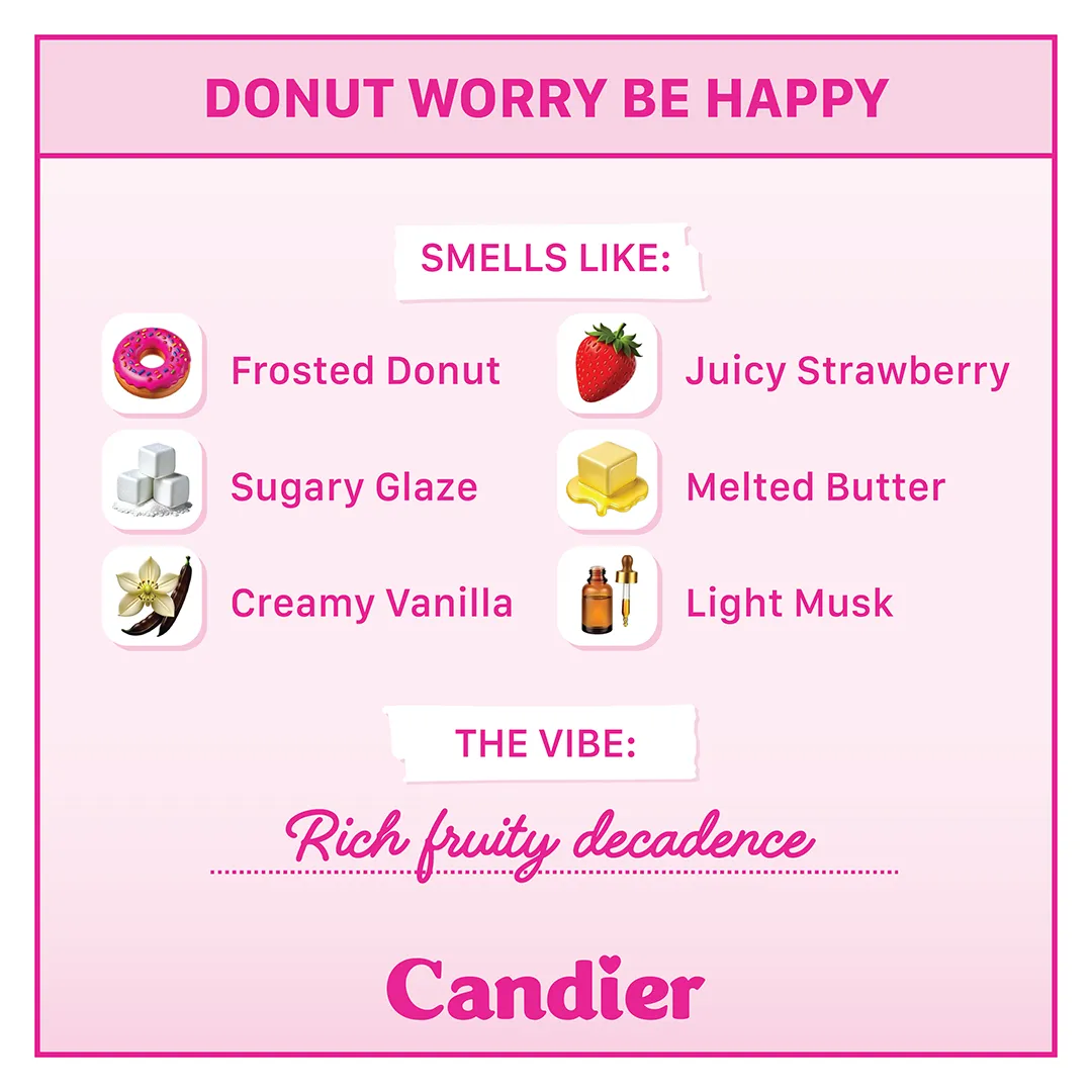 DONUT WORRY BE HAPPY CANDLE