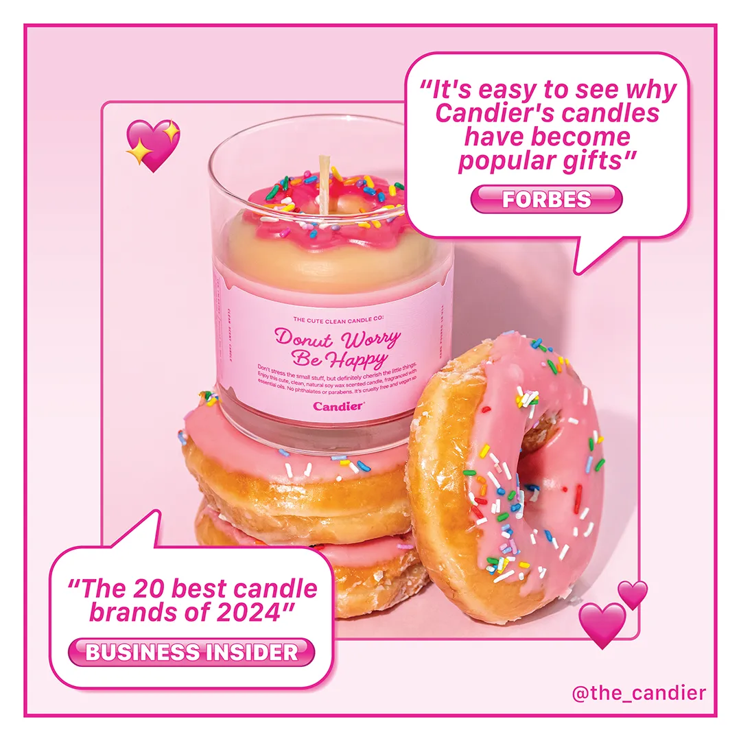 DONUT WORRY BE HAPPY CANDLE