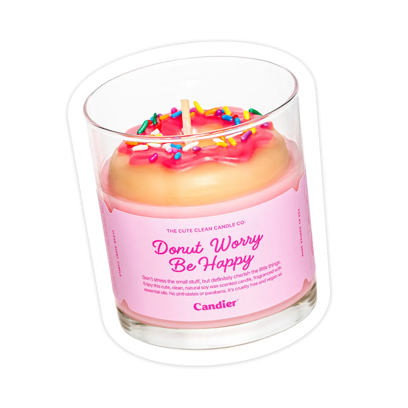 DONUT WORRY BE HAPPY CANDLE