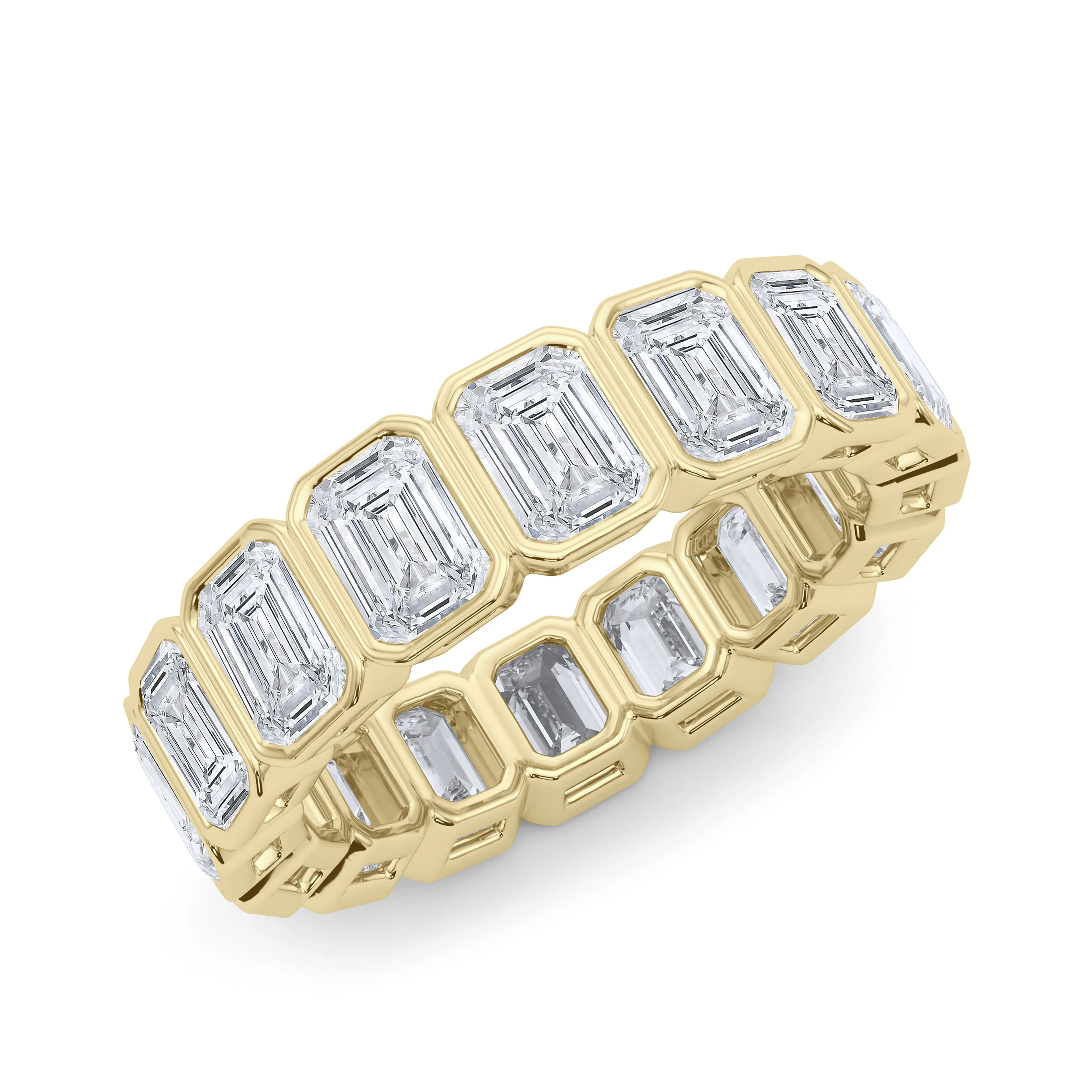 Emerald Cut Bezel Diamond Eternity Band