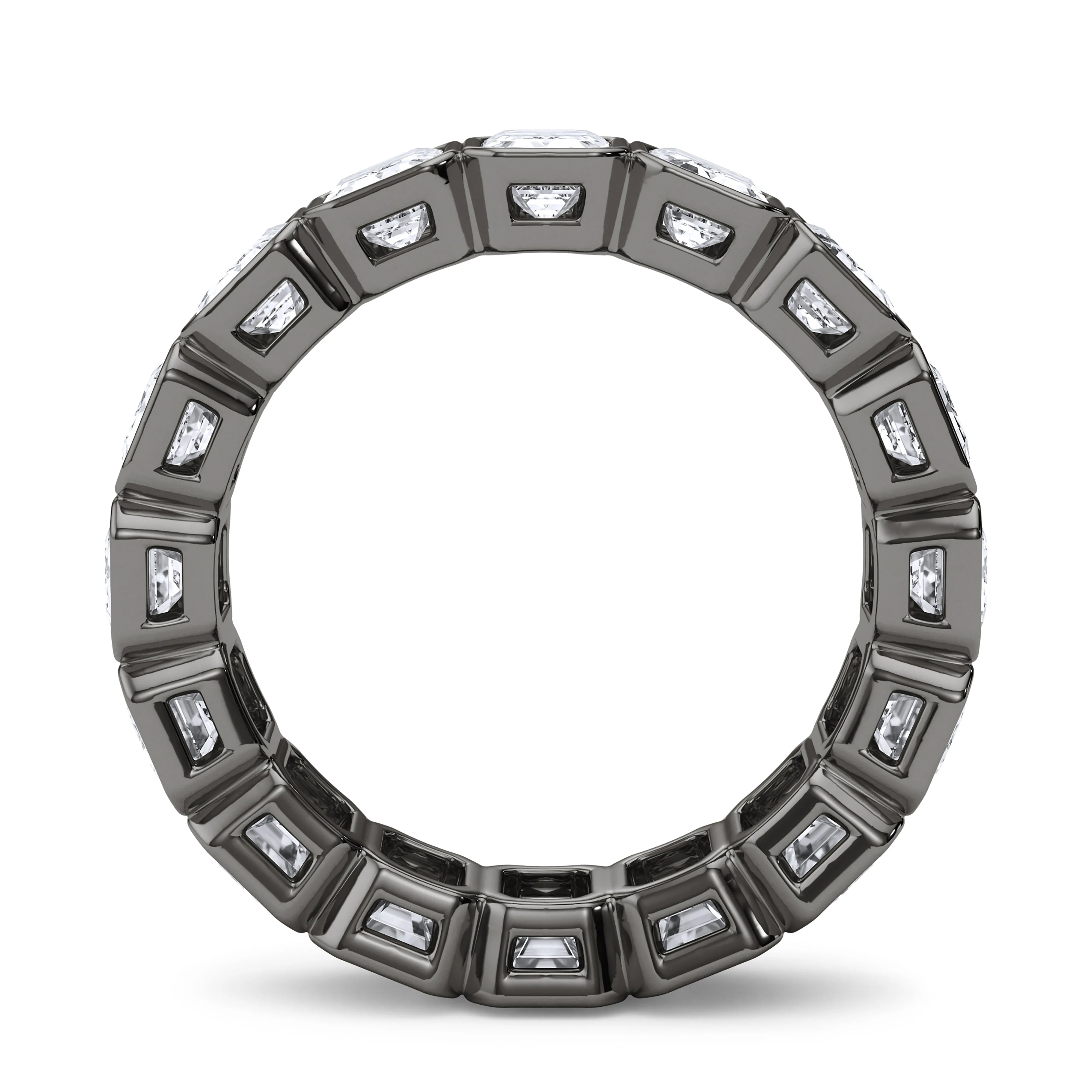 Emerald Cut Bezel Diamond Eternity Band