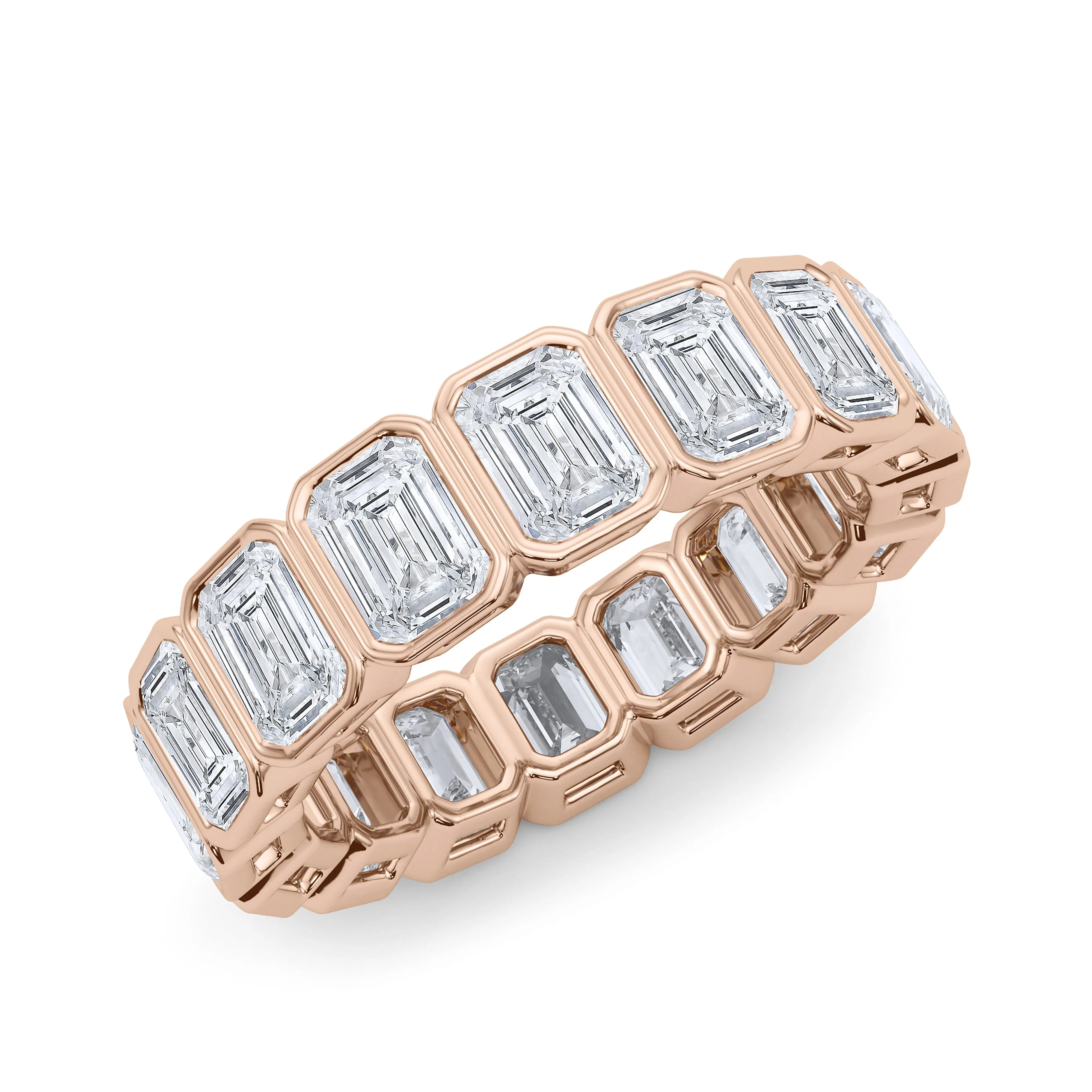 Emerald Cut Bezel Diamond Eternity Band