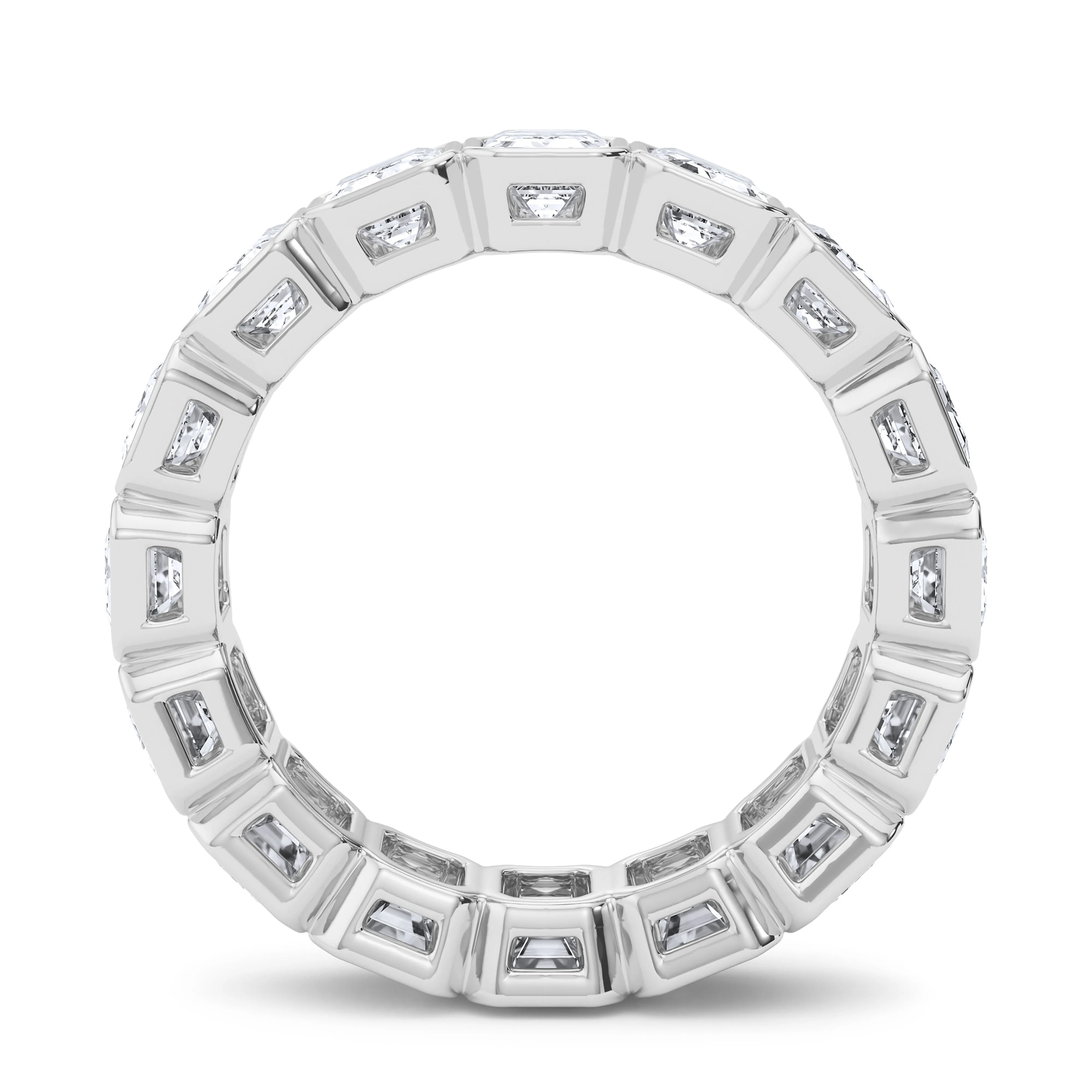 Emerald Cut Bezel Diamond Eternity Band