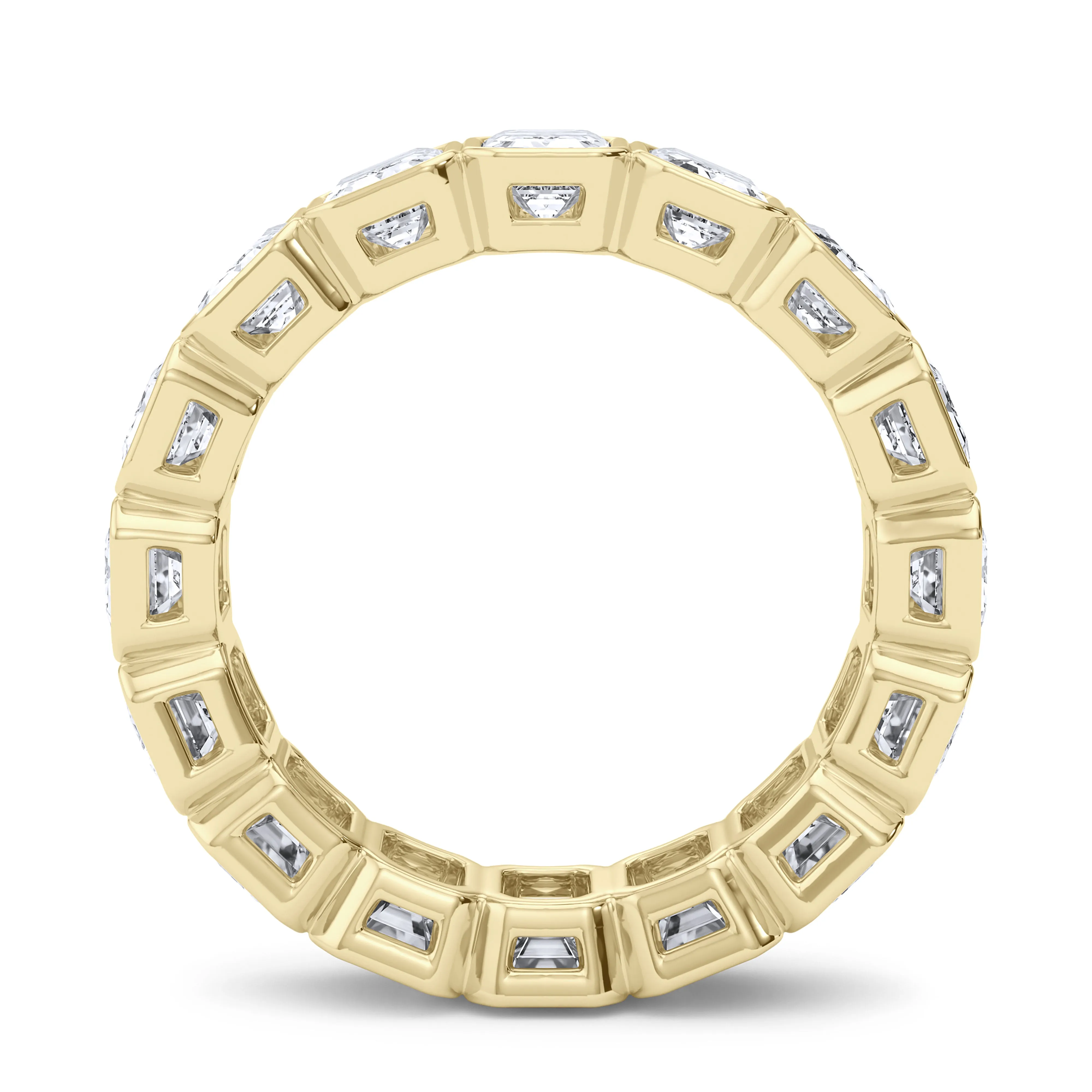 Emerald Cut Bezel Diamond Eternity Band
