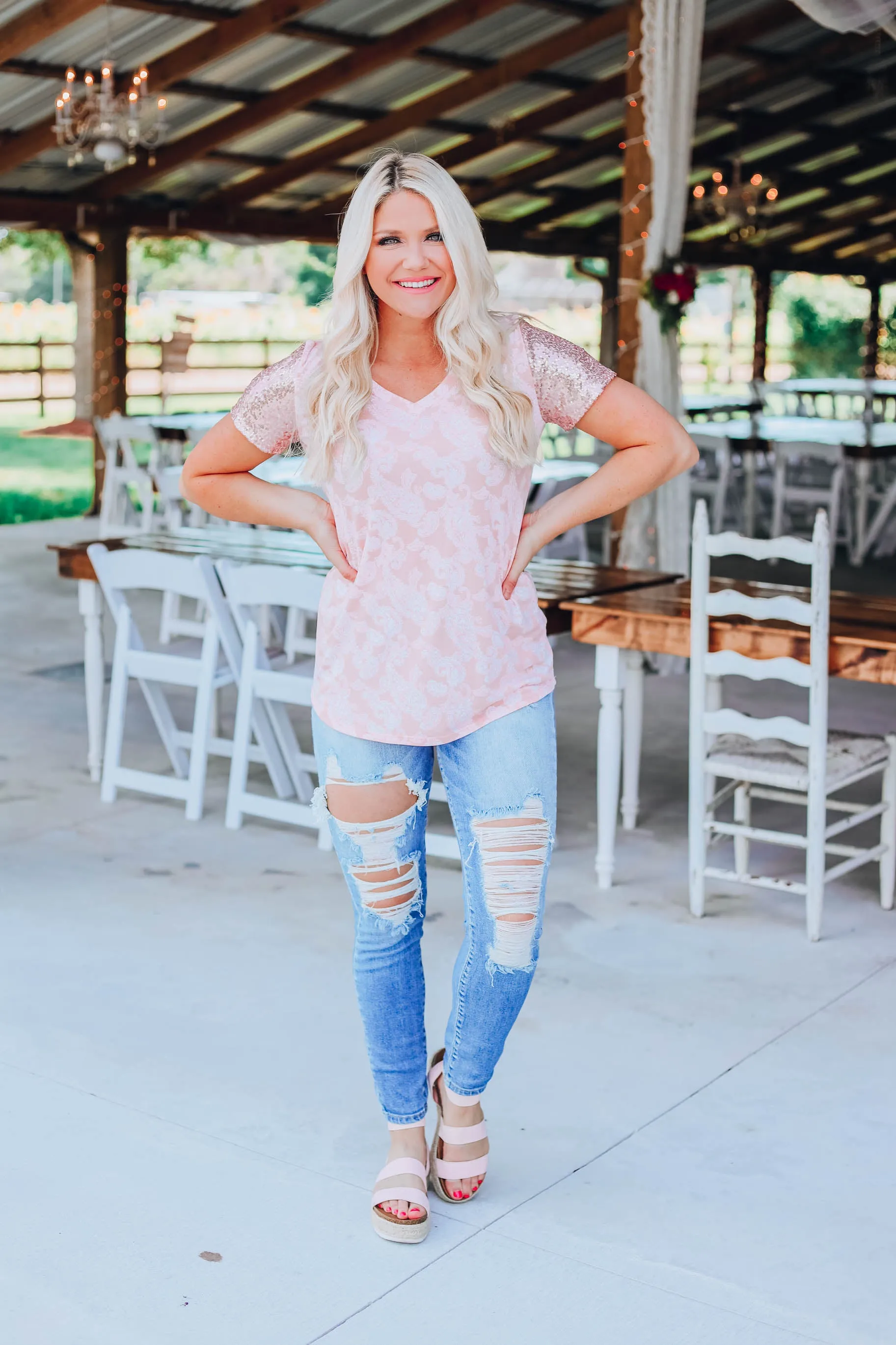 Everything Peachy Paisley Top