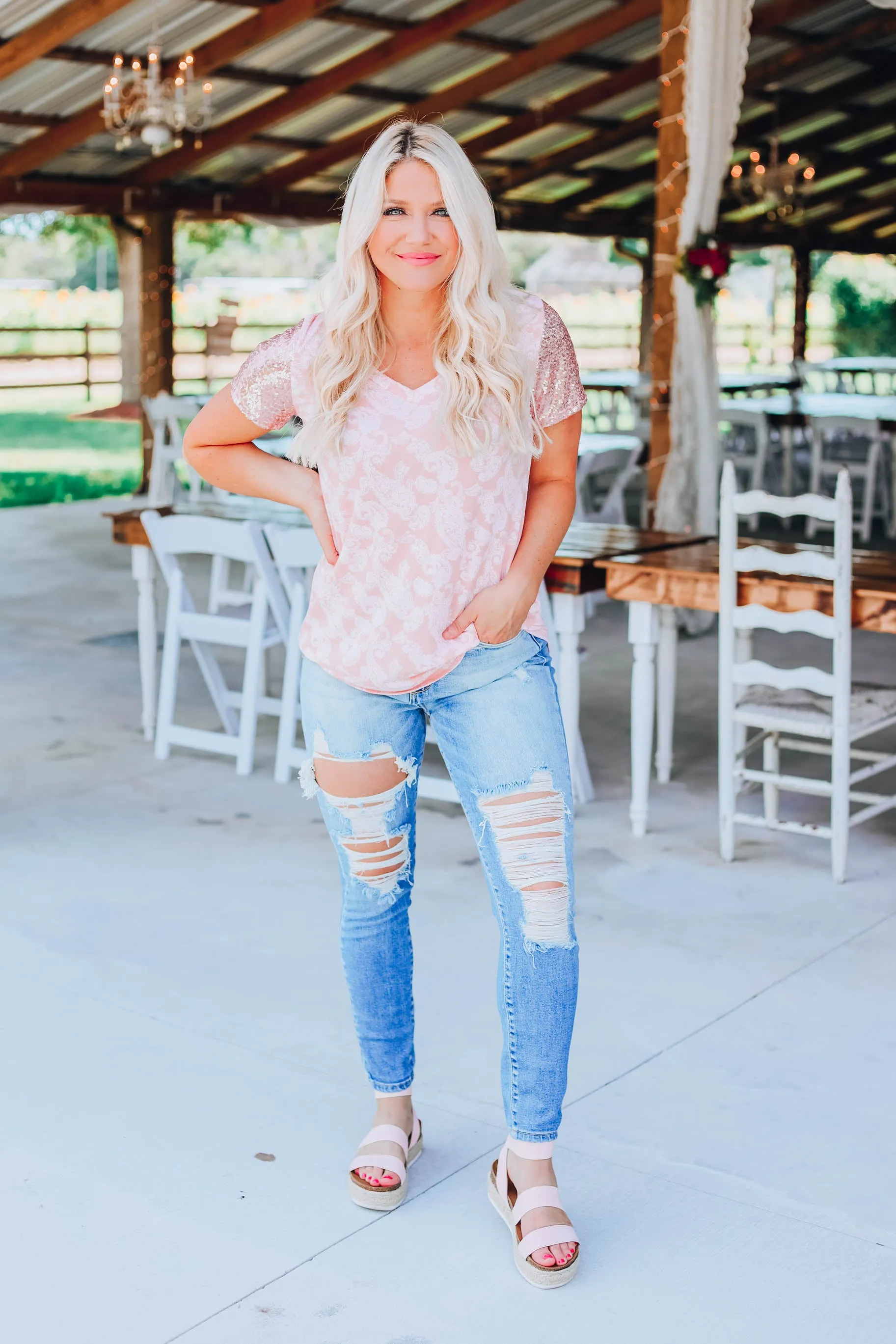 Everything Peachy Paisley Top