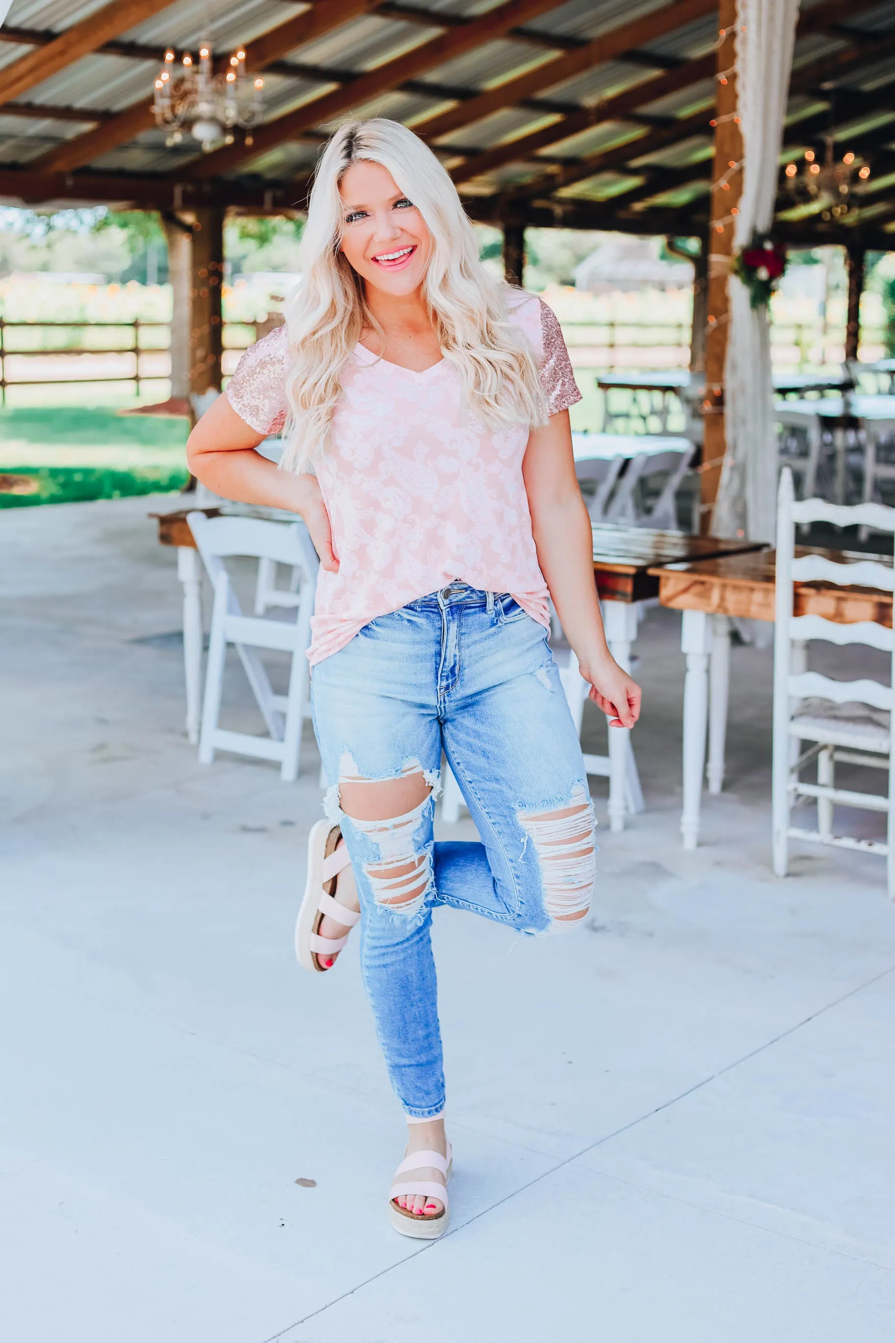 Everything Peachy Paisley Top
