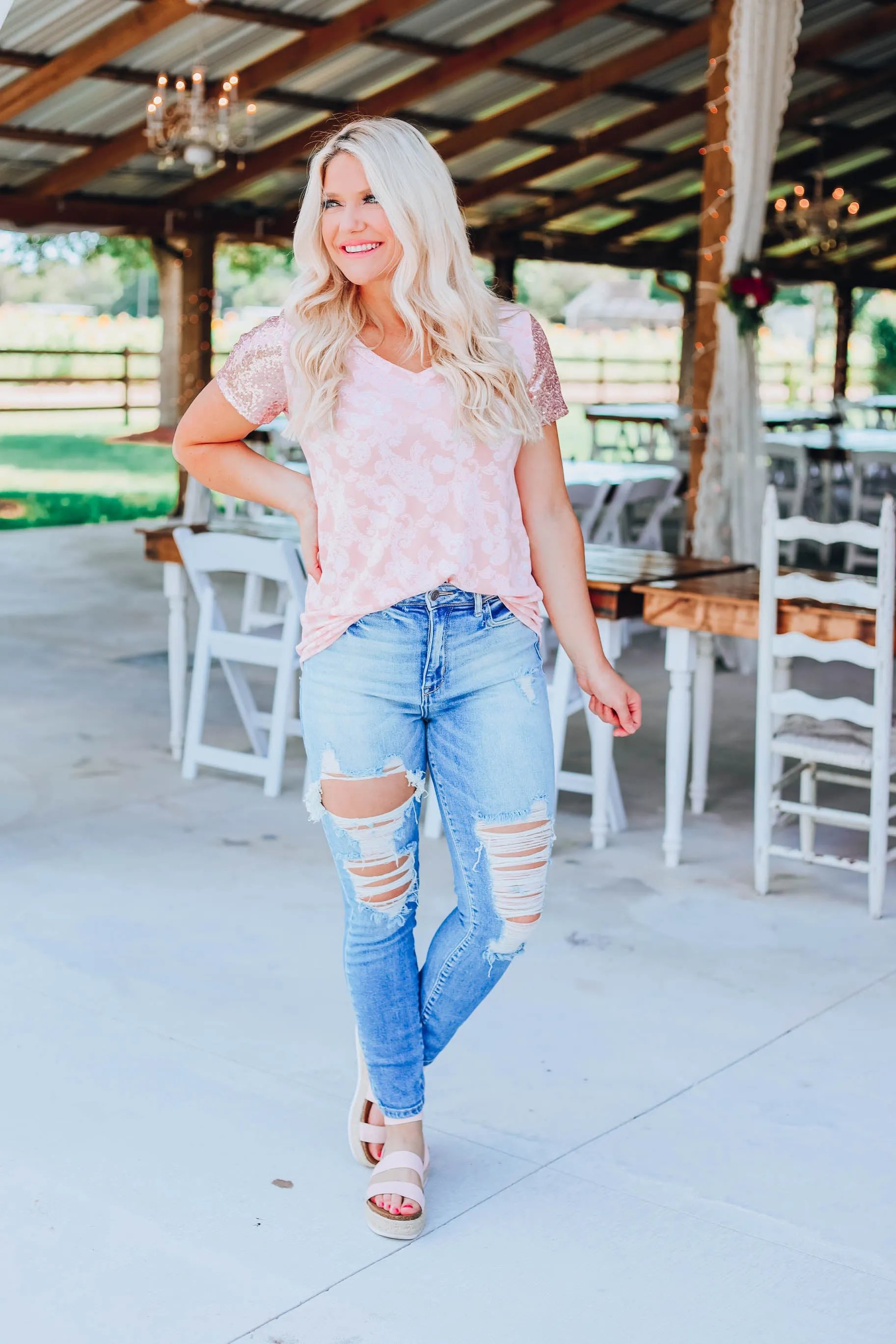 Everything Peachy Paisley Top