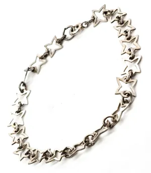 Four pointed star truth, hope and spirit vintage sterling silver tennis bracelet