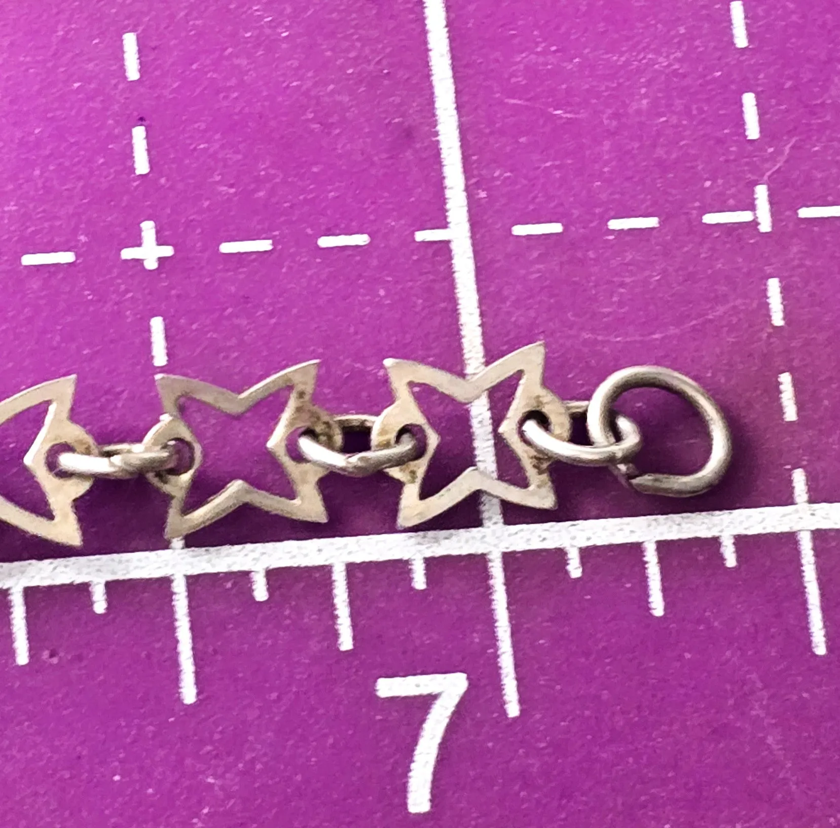 Four pointed star truth, hope and spirit vintage sterling silver tennis bracelet