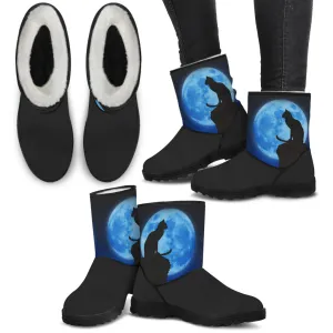 Full Moon Cat Ladies Eco-Friendly Faux Fur Boots