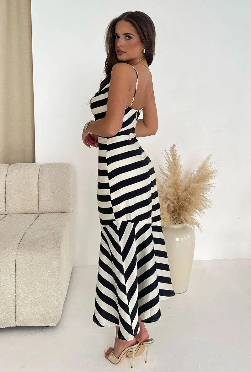 GIRL IN MIND JUSTINA FISHTAIL MIDI DRESS