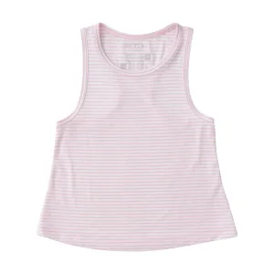 Girls' Race HER Back Active Tank Top in Pink Lady Stripe