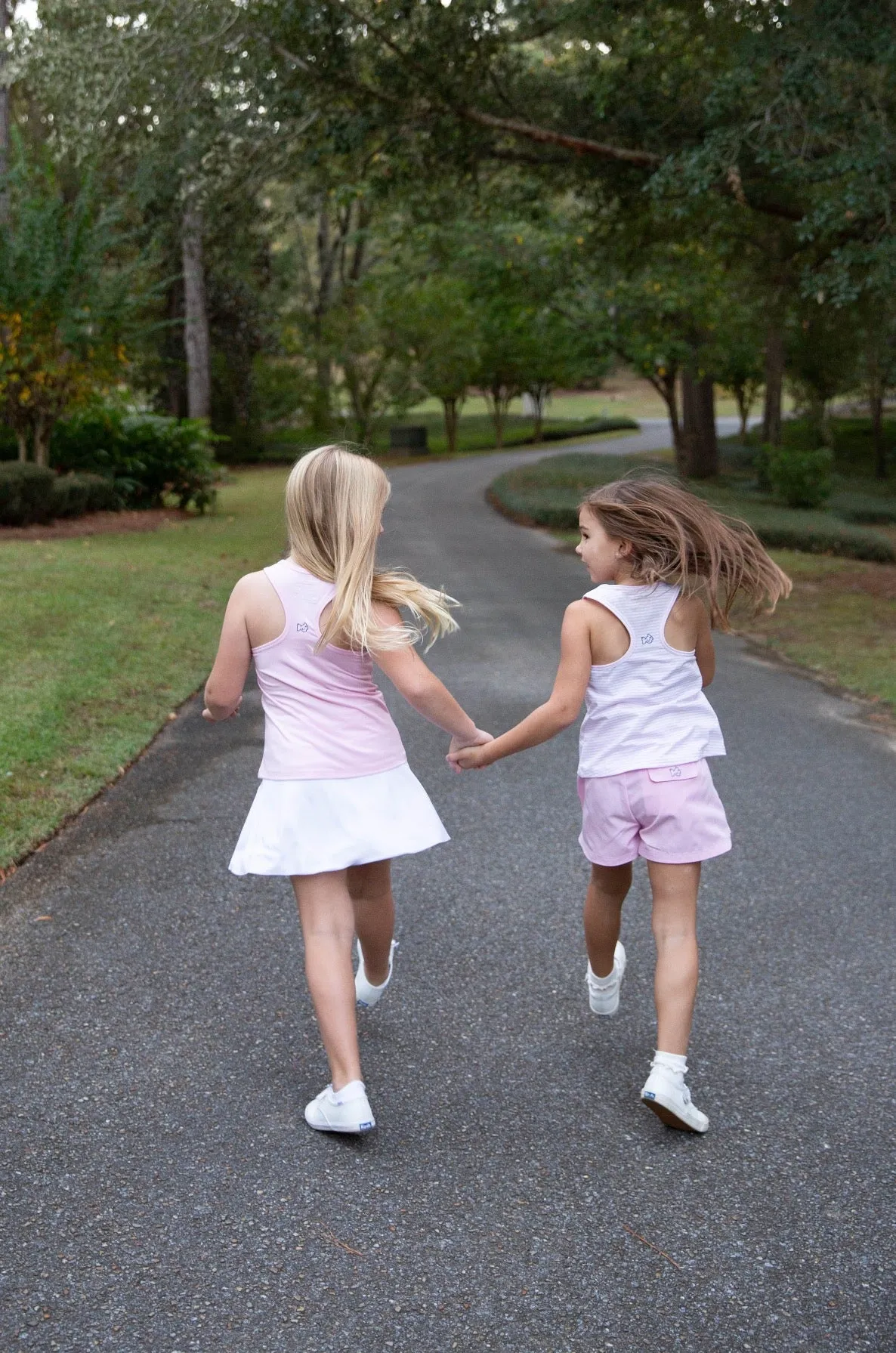 Girls' Race HER Back Active Tank Top in Pink Lady Stripe