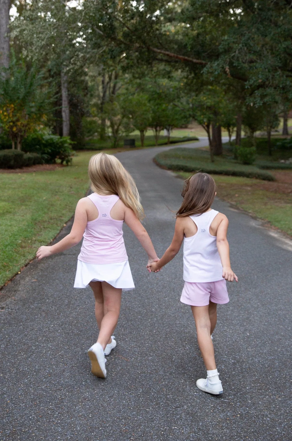 Girls' Race HER Back Active Tank Top in Pink Lady Stripe