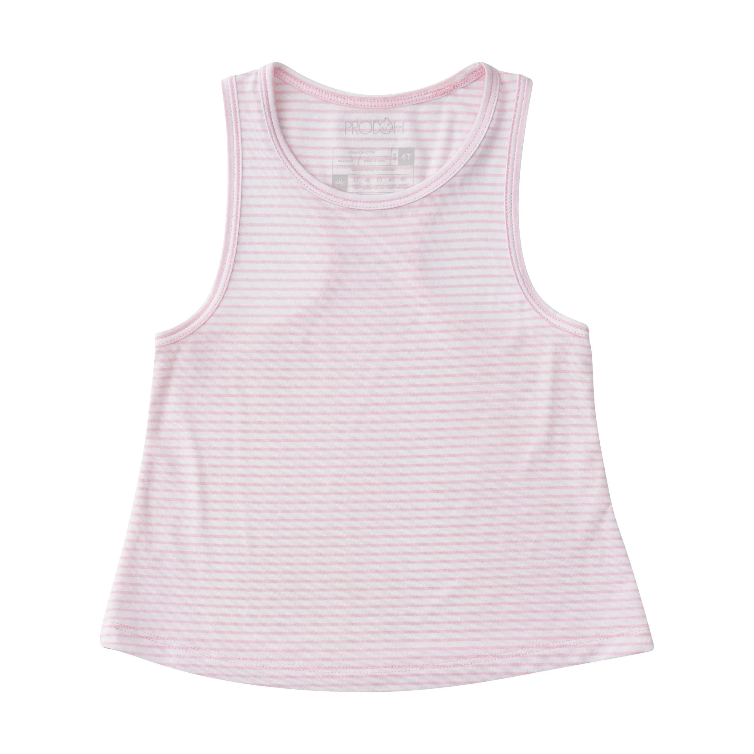 Girls' Race HER Back Active Tank Top in Pink Lady Stripe