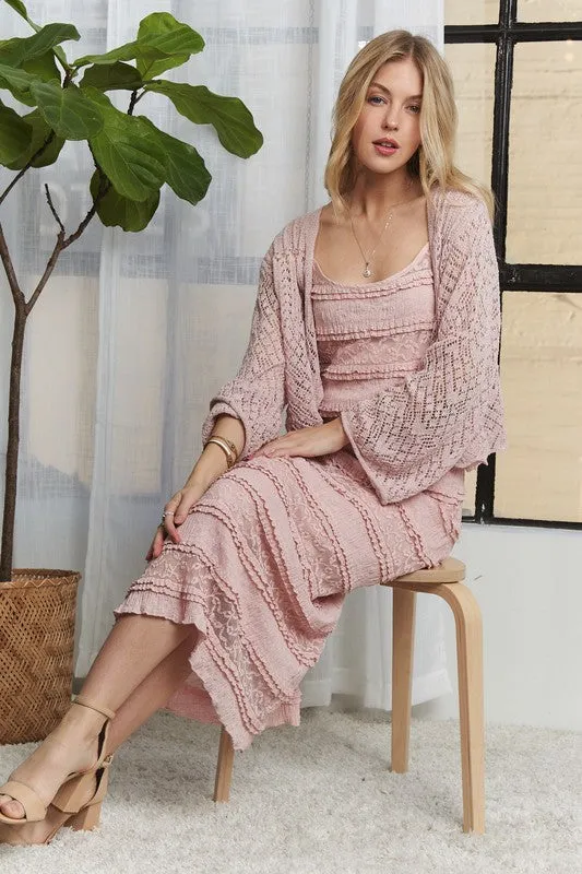 Hazel Blues® |  ADORA Lace Scoop Neck Midi Cami Dress