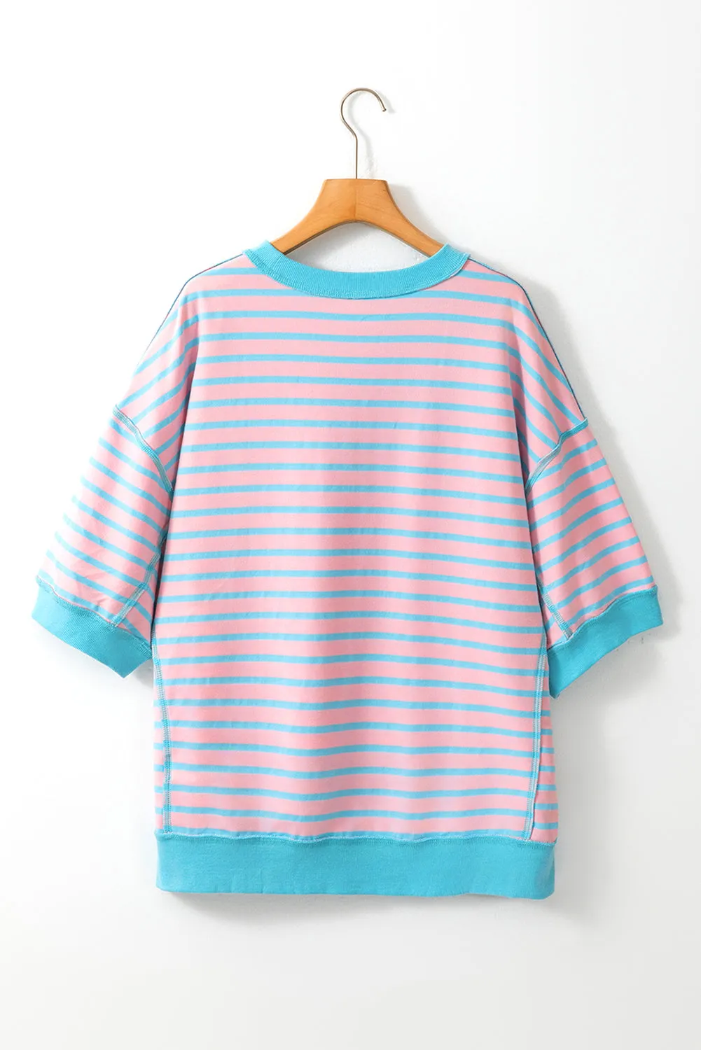 Hazel Blues® |  Boots Striped Round Neck Half Sleeve T-Shirt