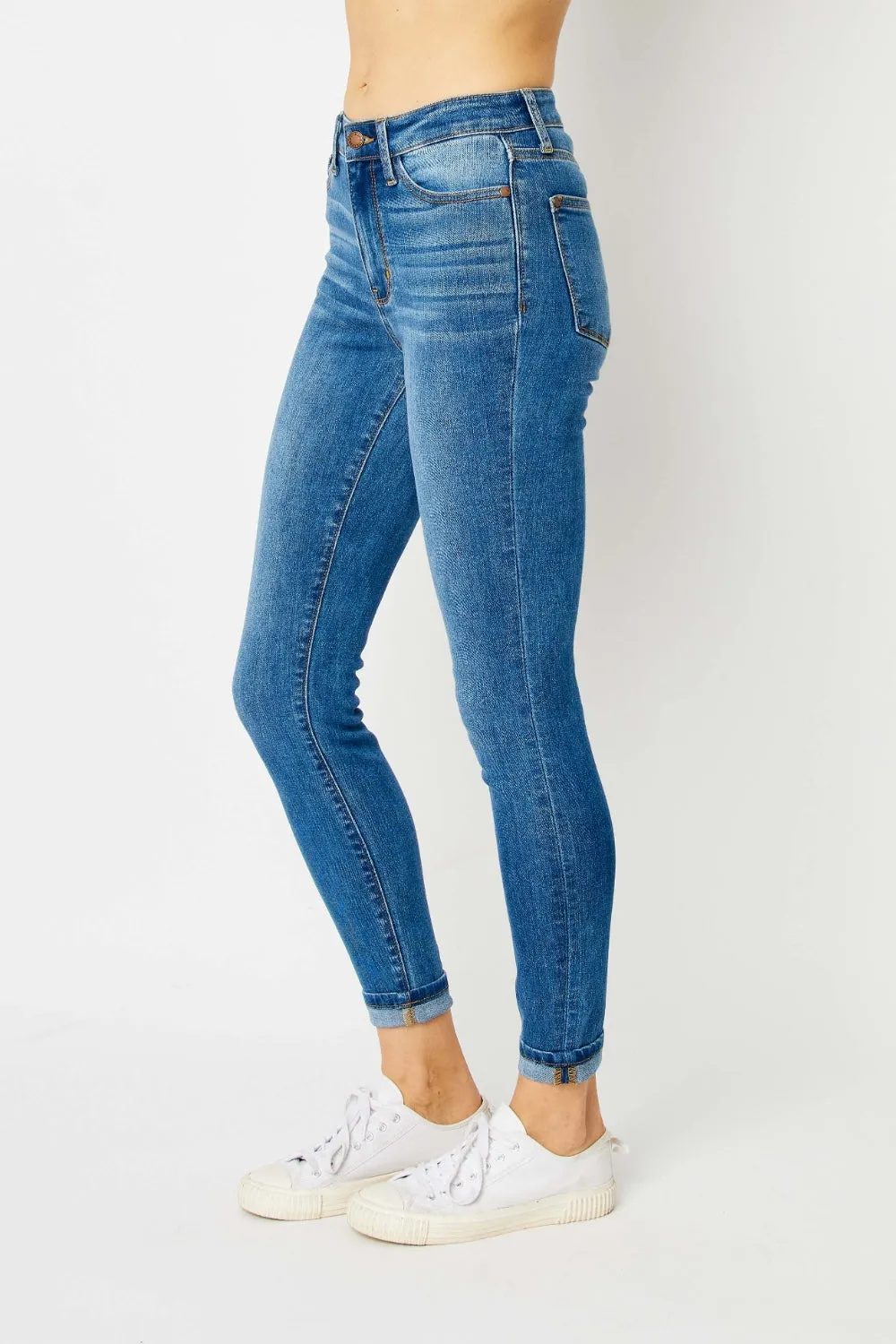 Hazel Blues® |  Judy Blue Cuffed Hem Skinny Jeans