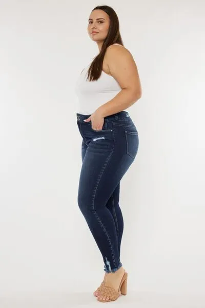 Hazel Blues® |  Kancan Cat's Whiskers Raw Hem High Waist Jeans