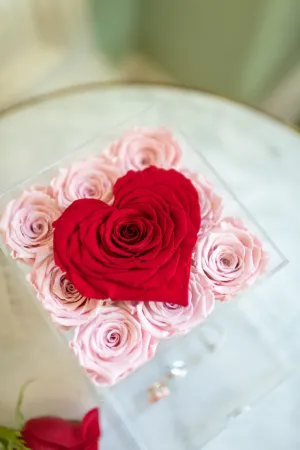 Heart shaped Everlasting Rose box (9 Rose)