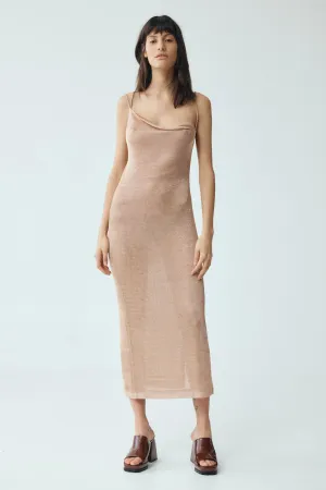 HEAVY METAL KNIT COWL SLIP | ROSE GOLD