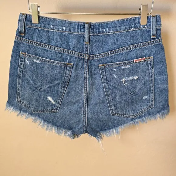 Hudson Tori Slouch Cutoff Distressed Denim Jean Shorts in Angeleno