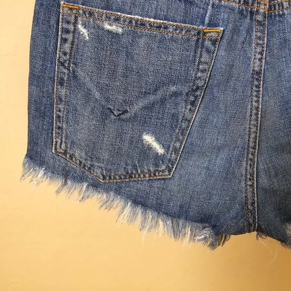 Hudson Tori Slouch Cutoff Distressed Denim Jean Shorts in Angeleno