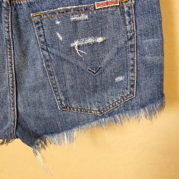 Hudson Tori Slouch Cutoff Distressed Denim Jean Shorts in Angeleno