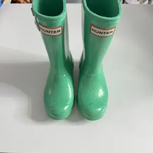 HUNTER Big Kids Original Giant Glitter Rain Boots Teal 13 Girl