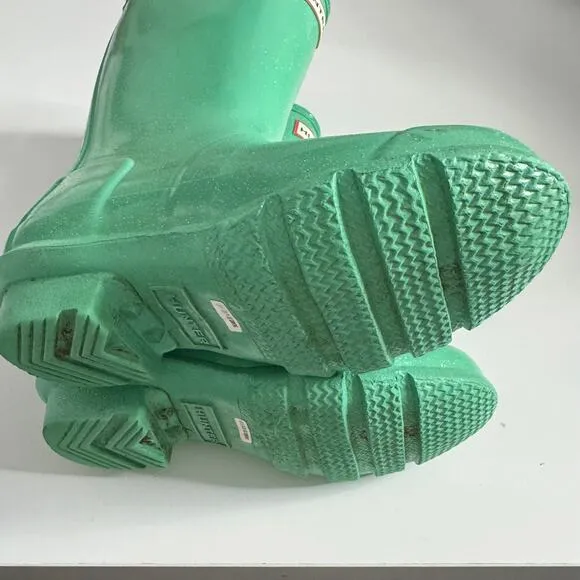 HUNTER Big Kids Original Giant Glitter Rain Boots Teal 13 Girl