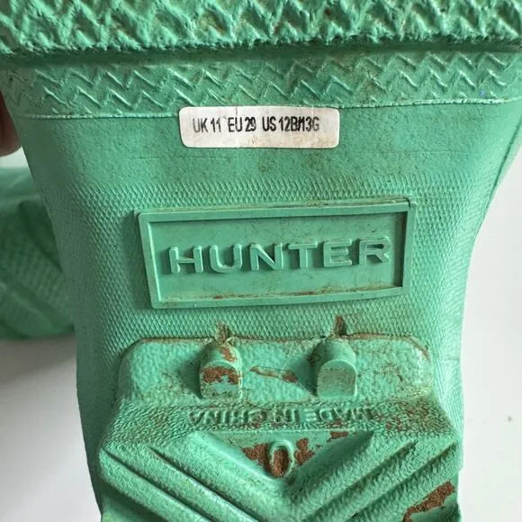 HUNTER Big Kids Original Giant Glitter Rain Boots Teal 13 Girl