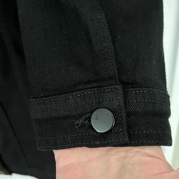 J Brand Black Denim Maxi Jacket Women’s Size Small Grunge Punk Minimalist New