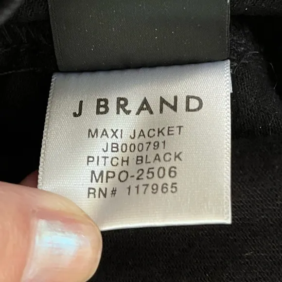 J Brand Black Denim Maxi Jacket Women’s Size Small Grunge Punk Minimalist New