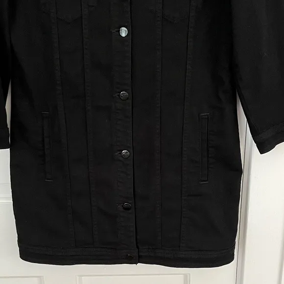 J Brand Black Denim Maxi Jacket Women’s Size Small Grunge Punk Minimalist New