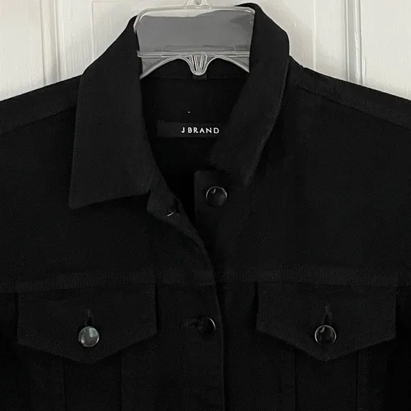 J Brand Black Denim Maxi Jacket Women’s Size Small Grunge Punk Minimalist New