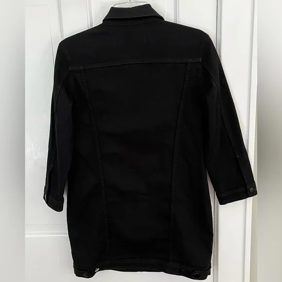 J Brand Black Denim Maxi Jacket Women’s Size Small Grunge Punk Minimalist New