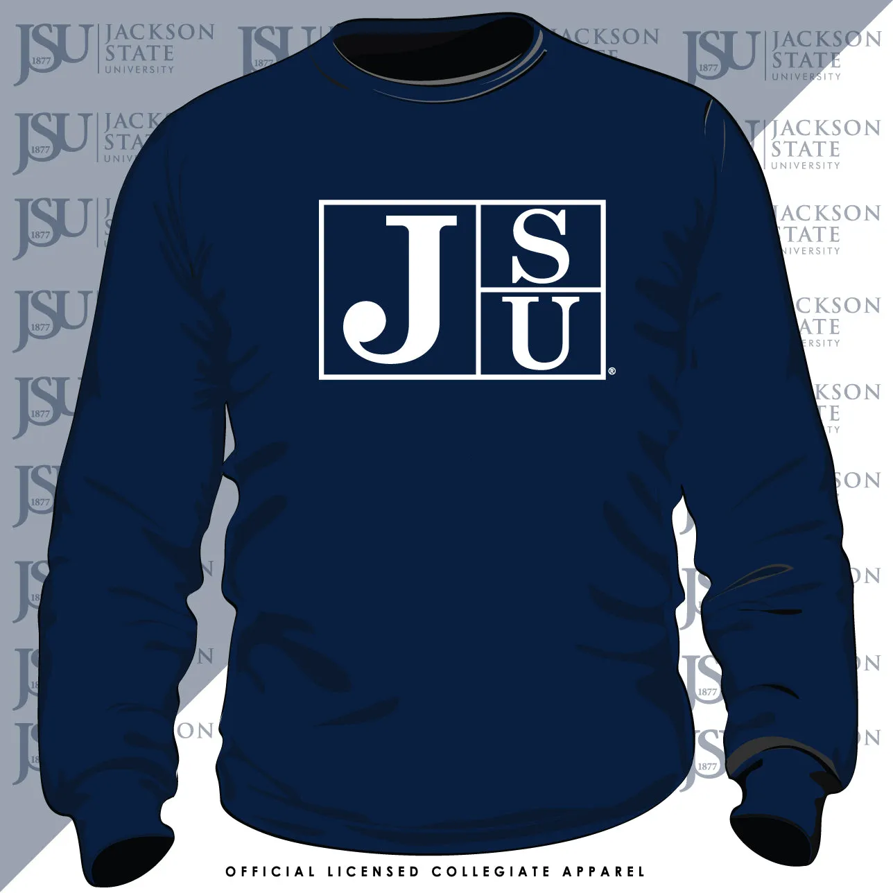 Jackson St. | BOX LOGO Navy Unisex Sweatshirt (Z)