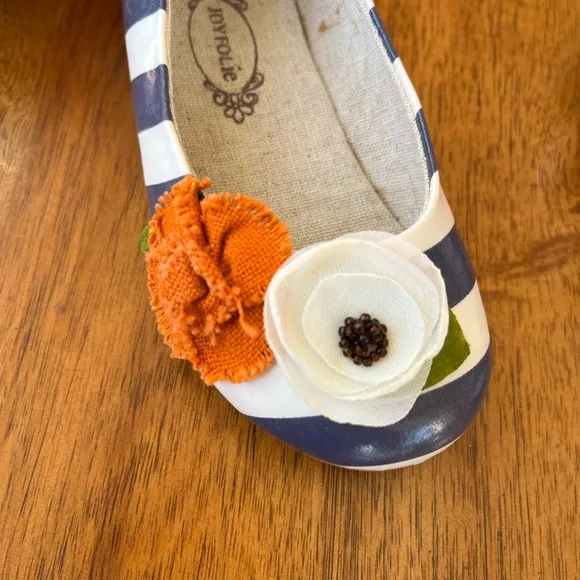 Joyfolie Brand New in Box 2011 Pumpkin Striped Skimmer Flats Toddler Size 8