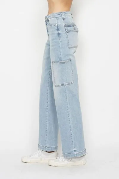 Judy Blue High Waist Straight Cargo Jeans