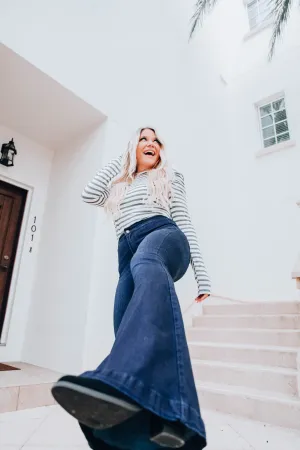 Kallan High Rise Flare Jeans - Dark