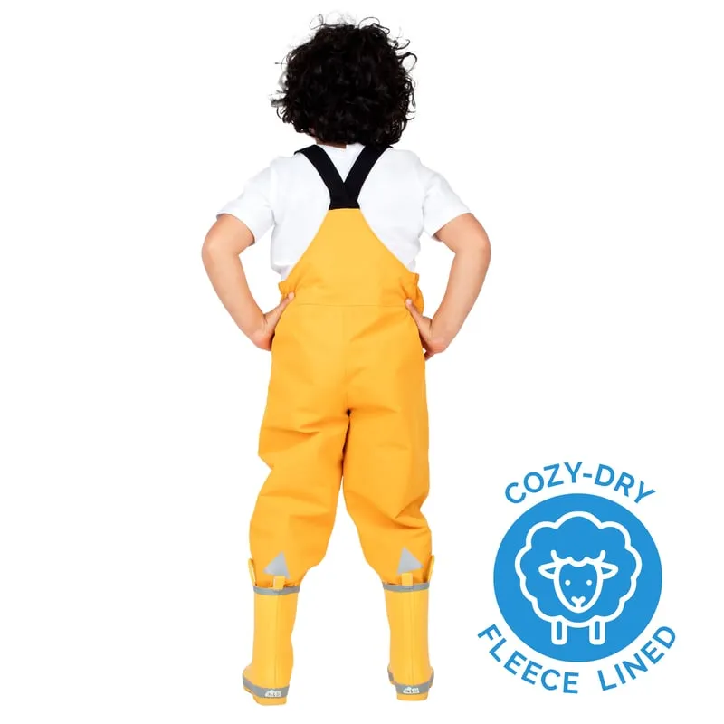 Kids Cozy-Dry Rain Bib Pants - Yellow