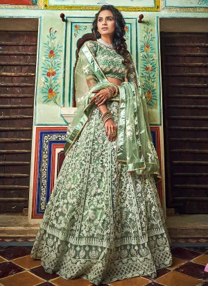 Light Green Designer Wedding Lehenga Choli