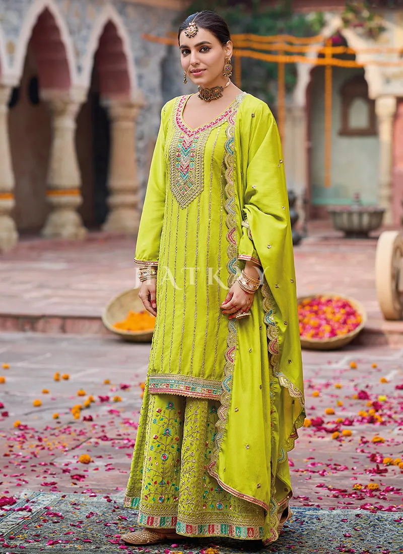 Liril Green Pakistani Palazzo Suit
