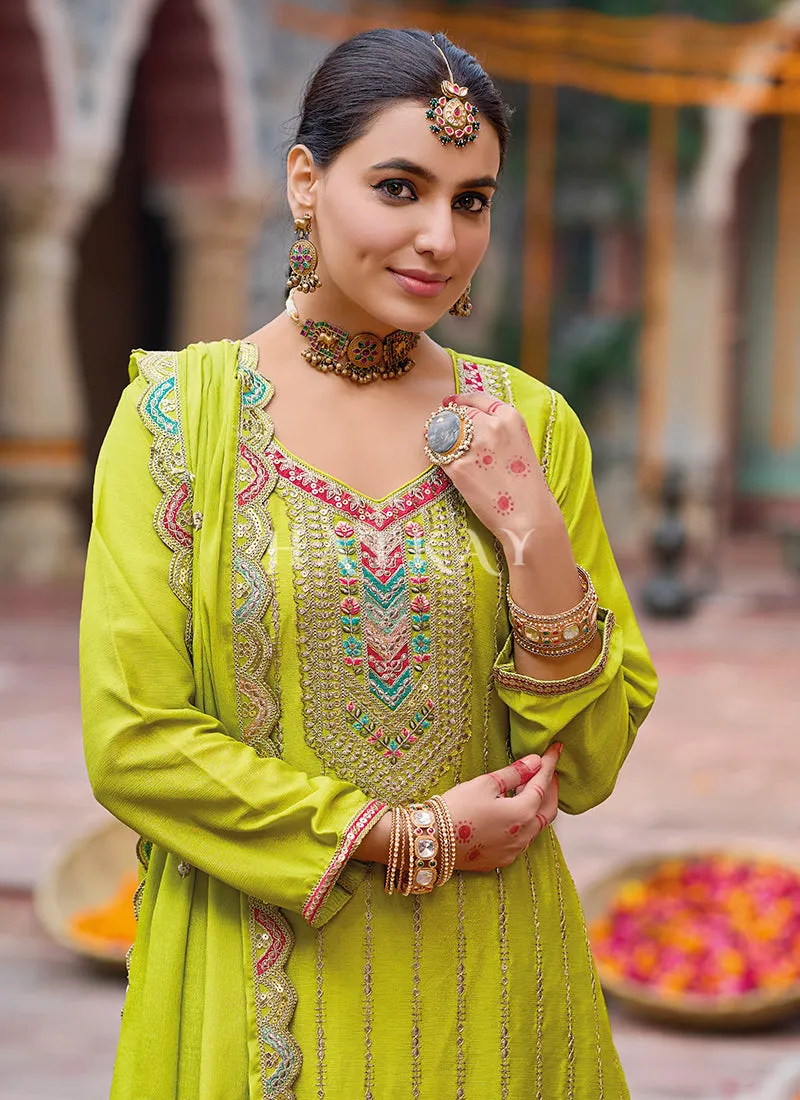 Liril Green Pakistani Palazzo Suit