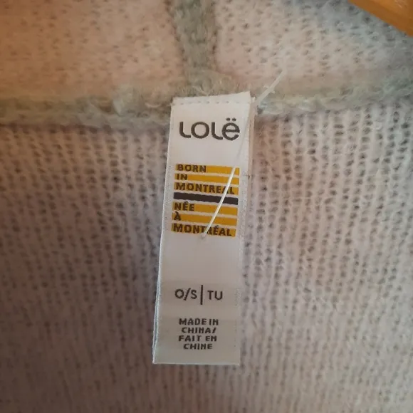 Lole Freddie Riverstone Two Tone gray blush pink wool blend sleeveless cardigan