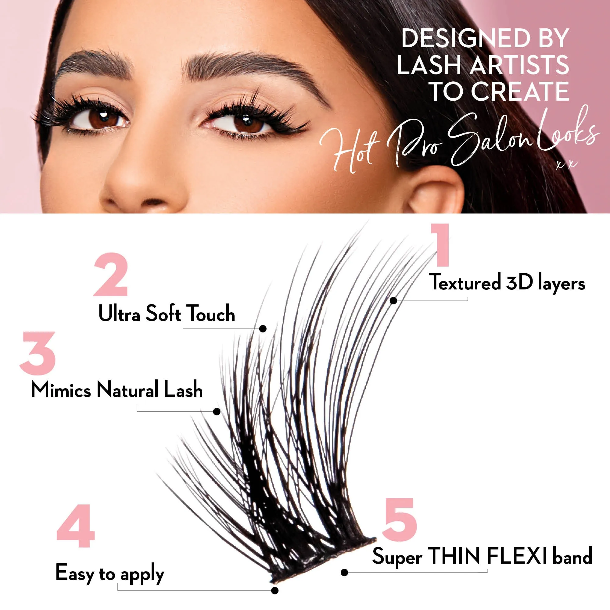 Luxe 3D Flawless - Fox Eye - 140 DIY Cluster Lashes Complete Kit