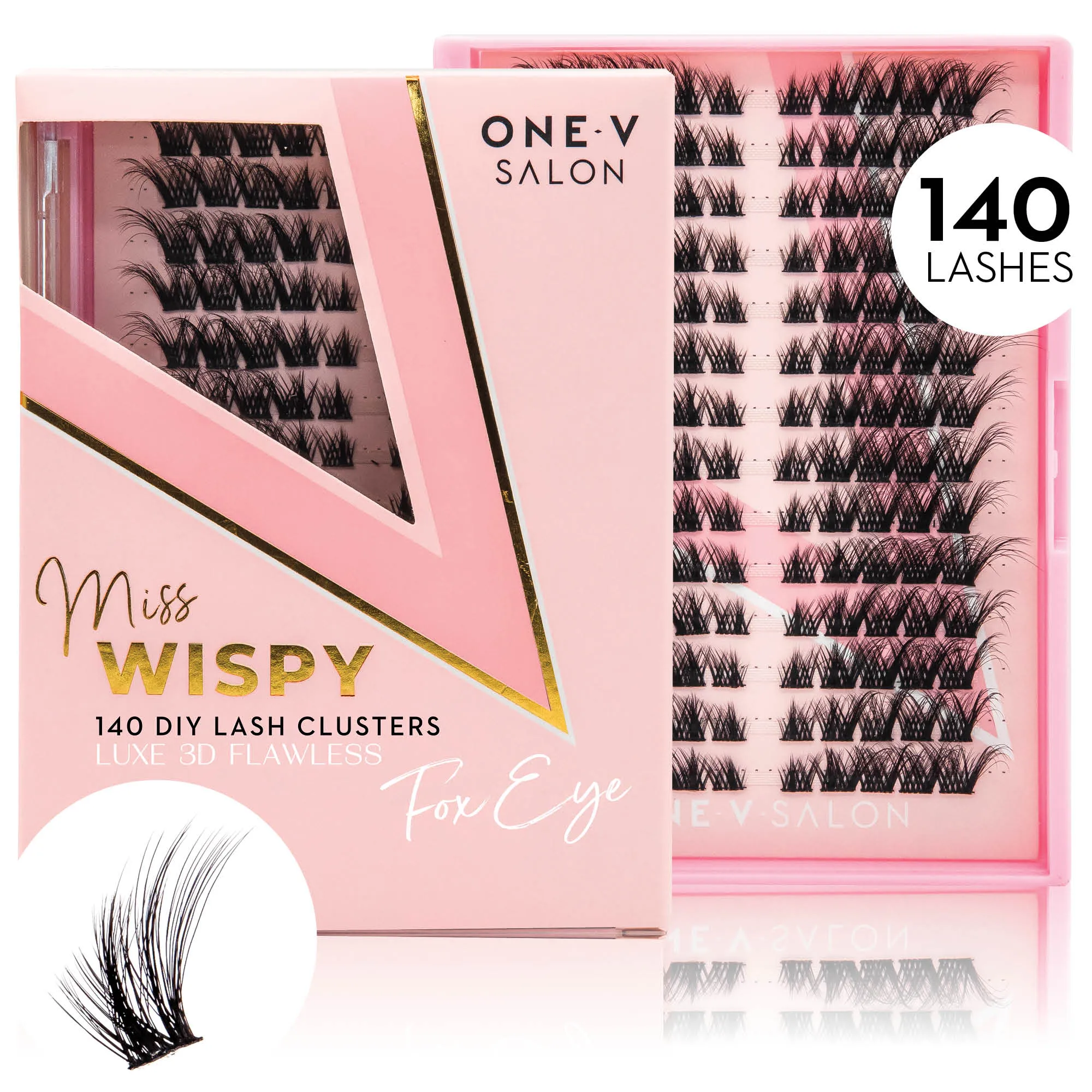 Luxe 3D Flawless - Fox Eye - 140 DIY Cluster Lashes Complete Kit