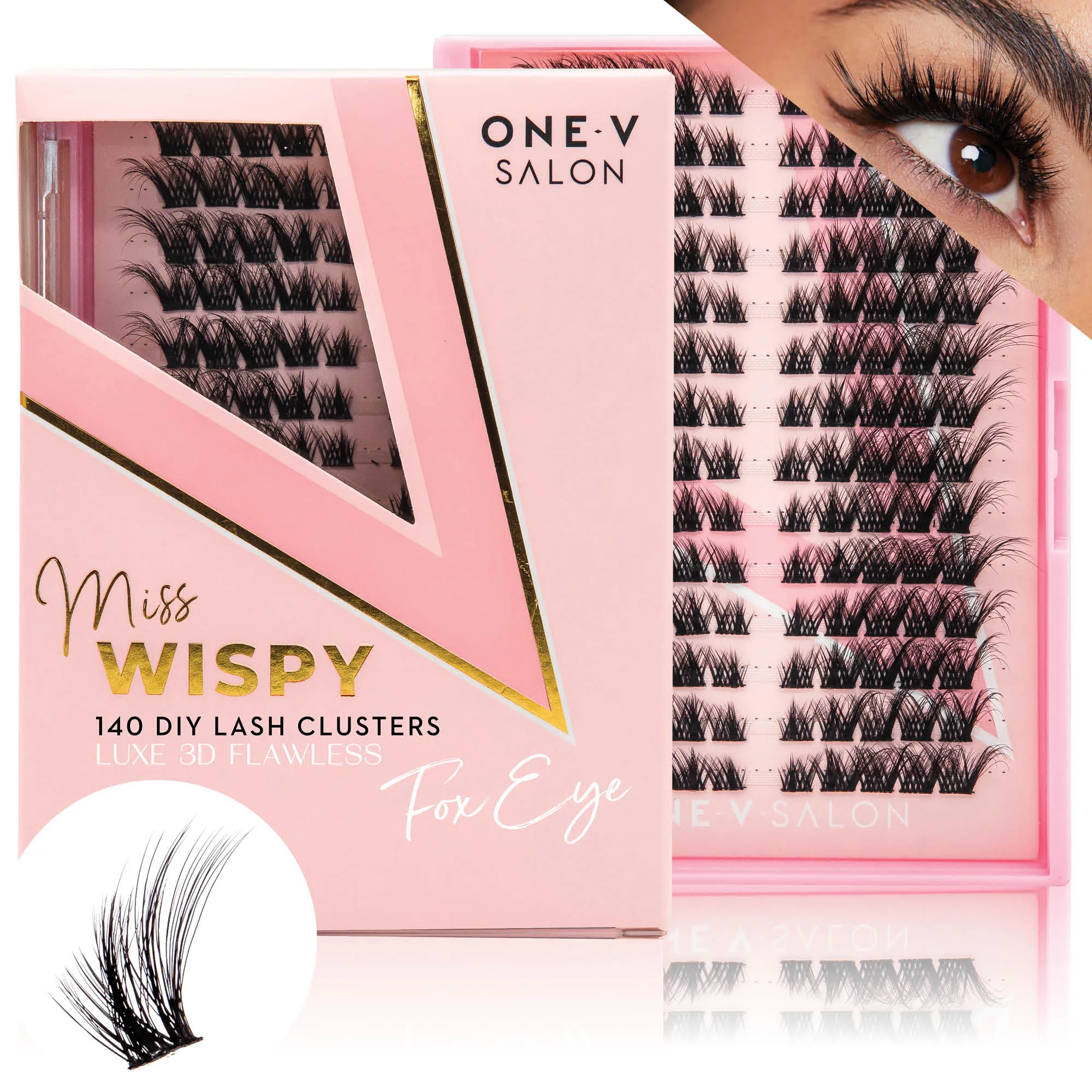 Luxe 3D Flawless - Fox Eye - 140 DIY Cluster Lashes Complete Kit